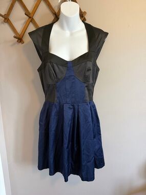 French Connection Navy Black Colorblock Mini Dress 8